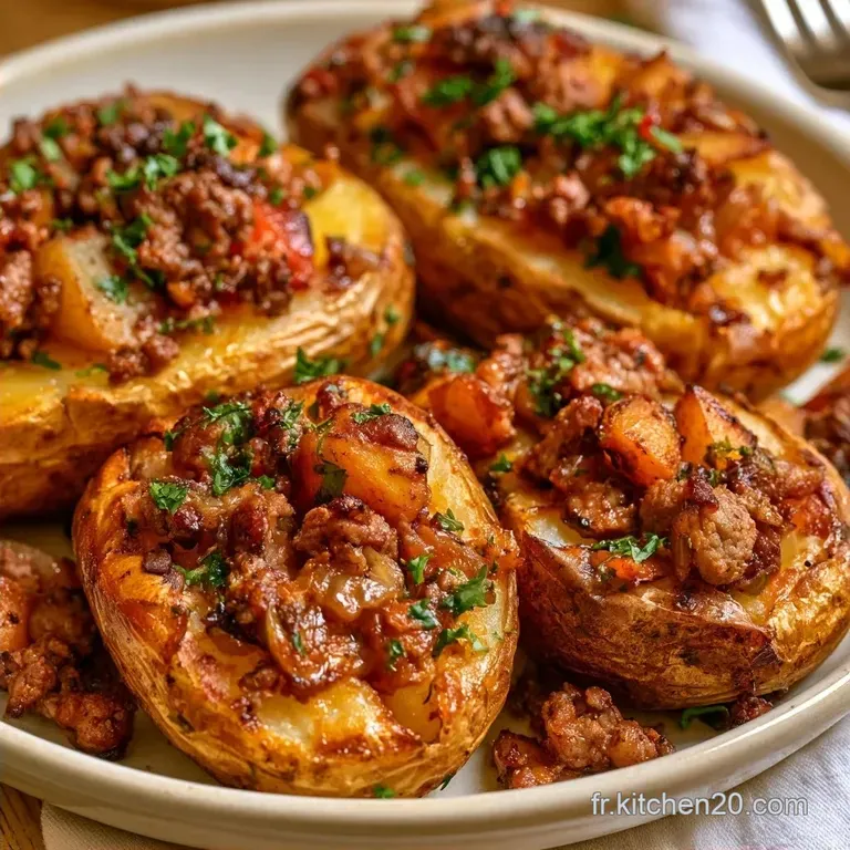 Recette Pommes De Terre Farcies au B&oelig;uf Hach&eacute;