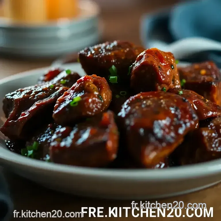 Ribs De Boeuf &Eacute;pic&eacute;s Au Bbq &Agrave; La Fran&ccedil;aise presentation