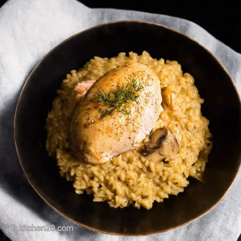 Risotto Cr&eacute;meux au Poulet et Champignons