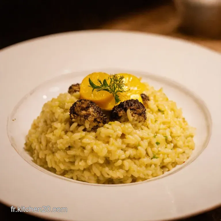 Risotto Printanier Au Citron Et Aux Morilles presentation