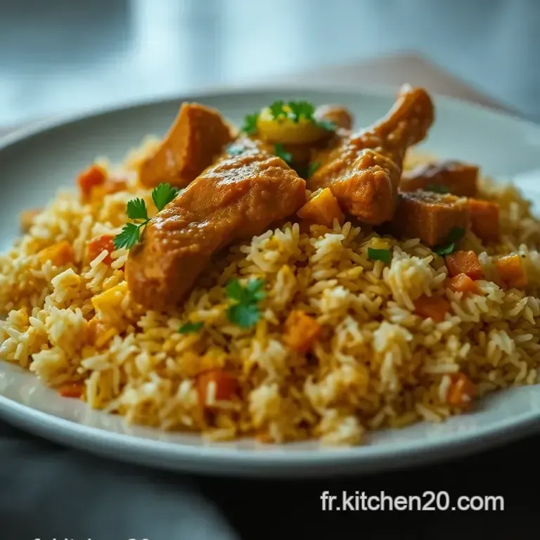 Riz Au Poulet Curry : Un Plat Savoureux Et &Eacute;pic&eacute; presentation