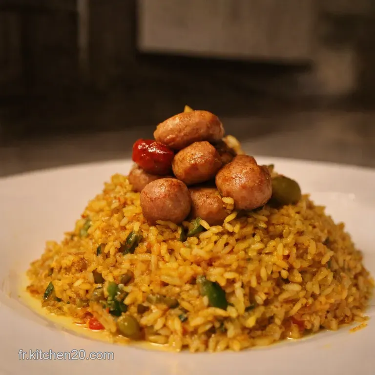 Riz Pilaf Aux Chipolatas Et L&eacute;gumes D&eacute;t&eacute; presentation