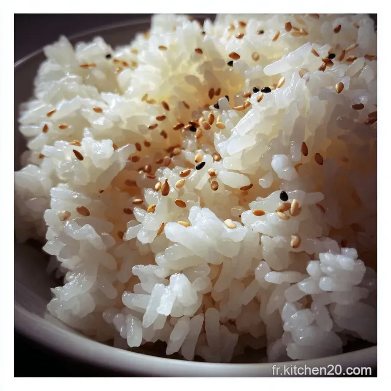 Neatly arranged portion of sticky sushi rice in a bowl, its subtle shimmer hinting at the delicate flavor, elegant simplic...