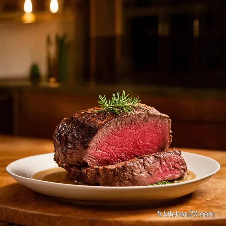 R&ocirc;ti De Boeuf Au Four Sauce Au Vin Rouge presentation