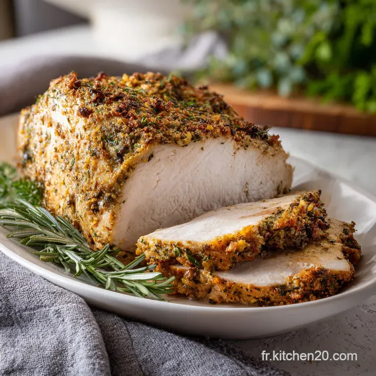 R&ocirc;ti Dinde Moutarde Estragon : Recette Facile Et Juteuse presentation