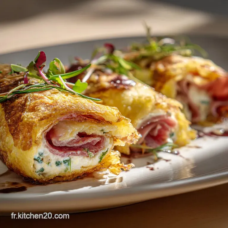 Rouleaux Feuillet&eacute;s Jambonfromage : Les Escargots Dor&eacute;s De Lap&eacute;ro Express presentation