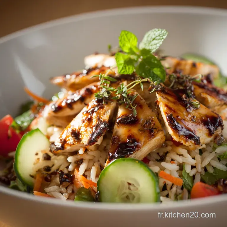Salade De Riz Et Poulet Fra&icirc;cheur Le Classique Du Piquenique R&eacute;invent&eacute; presentation