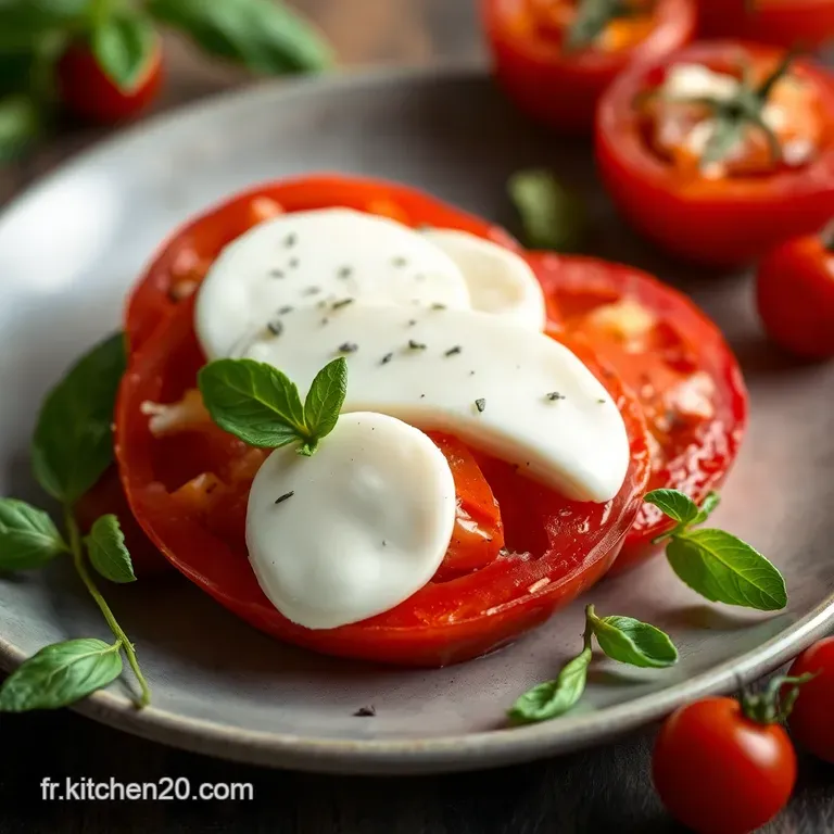 Salade Tomate Mozza &Eacute;l&eacute;gance &Agrave; La Fran&ccedil;aise presentation