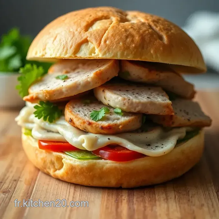 Sandwich Roul&eacute; Au Poulet Et Crudit&eacute;s presentation
