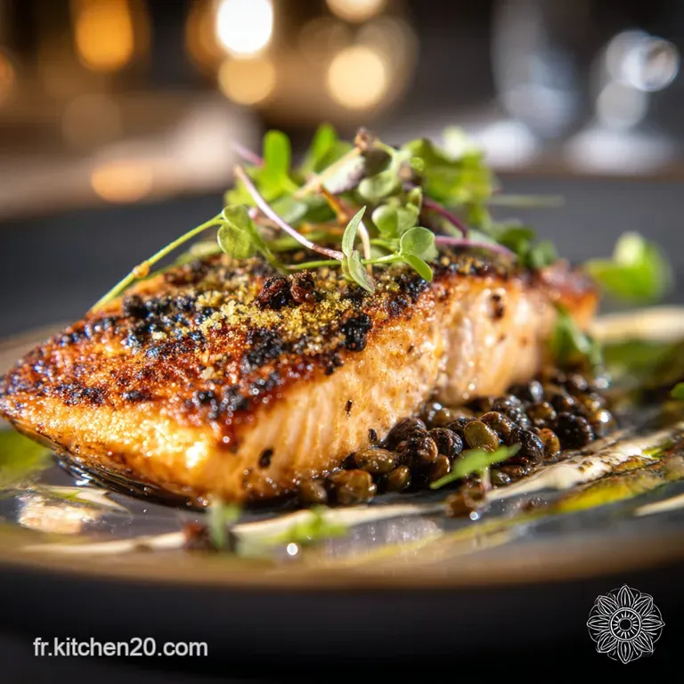Saumon aux Lentilles vertes du Puy : Po&ecirc;l&eacute; &Eacute;clat et Vinaigrette Gourmande