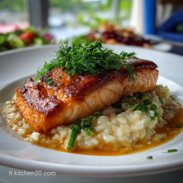 Saumon Pol sur Risotto Crmeux Recette : Le Craquant Id&eacute;al