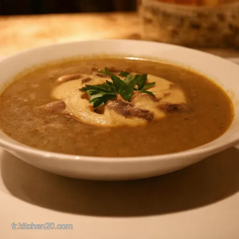 Soupe Aux Champignons Cr&eacute;meuse &Agrave; La Fran&ccedil;aise presentation