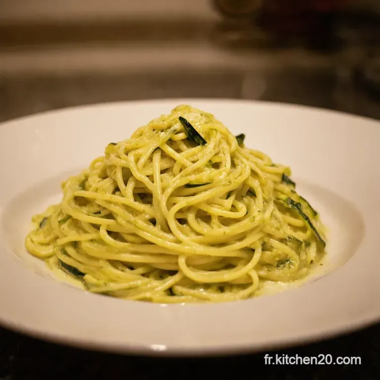 Spaghetti Cr&egrave;me Courgette Un Air De Provence presentation