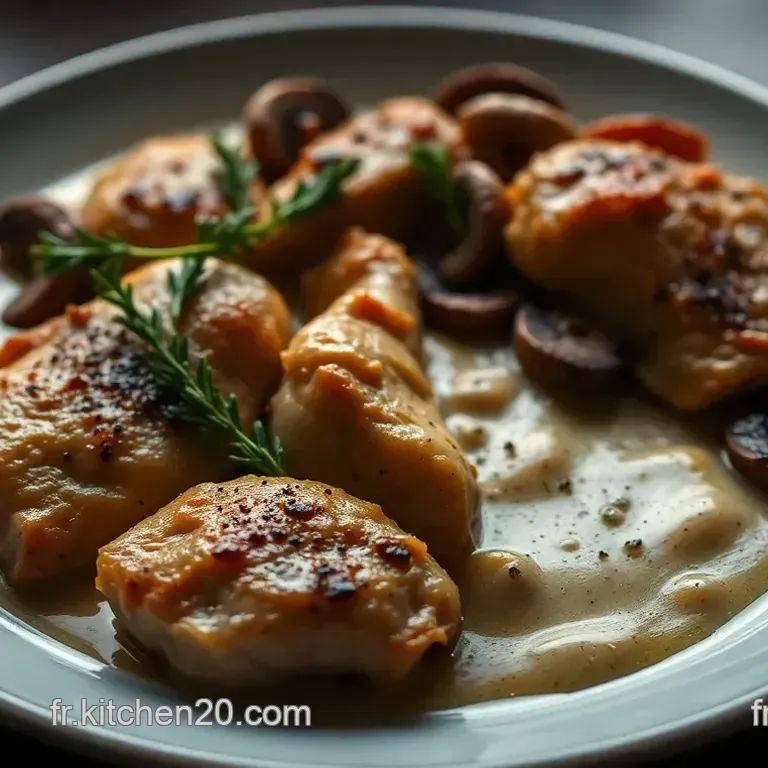 Supr&ecirc;me de Poulet &agrave; la Cr&egrave;me et Champignons