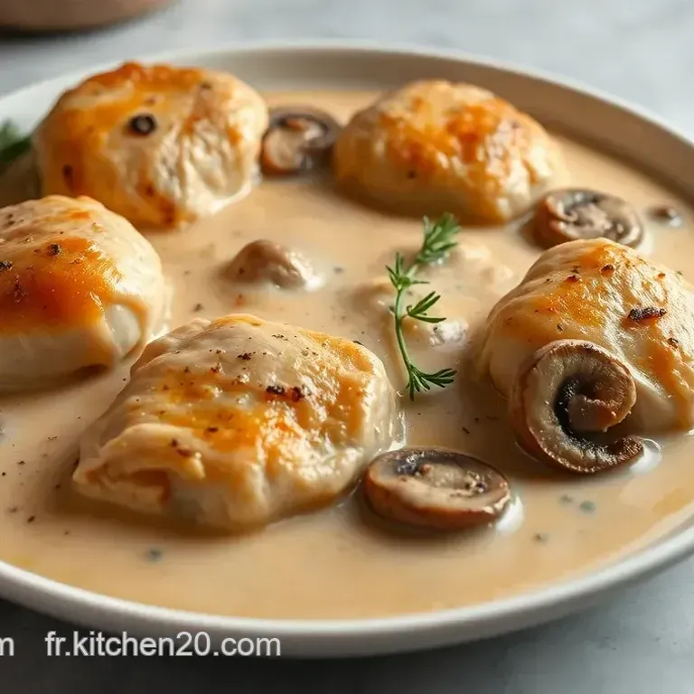 Supr&ecirc;me de Volaille &agrave; la Cr&egrave;me de Champignons