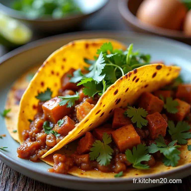 Tacos &Eacute;pic&eacute;s au Tofu Fum&eacute; Fa&ccedil;on Carnitas V&eacute;g&eacute;tal Un Voyage Express au Mexique