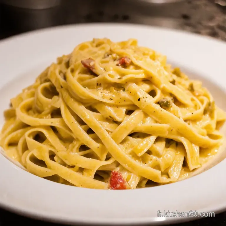 Tagliatelles Carbonara La Vraie Recette Italienne presentation