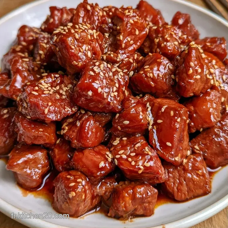 Cylindre de b&oelig;uf rouge parfaitement moul&eacute;, d&eacute;cor&eacute; de pousses vertes et accompagn&eacute; de toasts dor&eacute;s et croustillants.