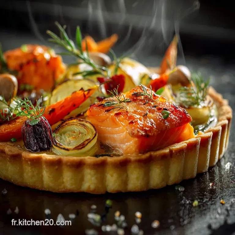 La Tarte &Eacute;picurienne Saumon Frais Fondue de Poireaux et &Eacute;pinards