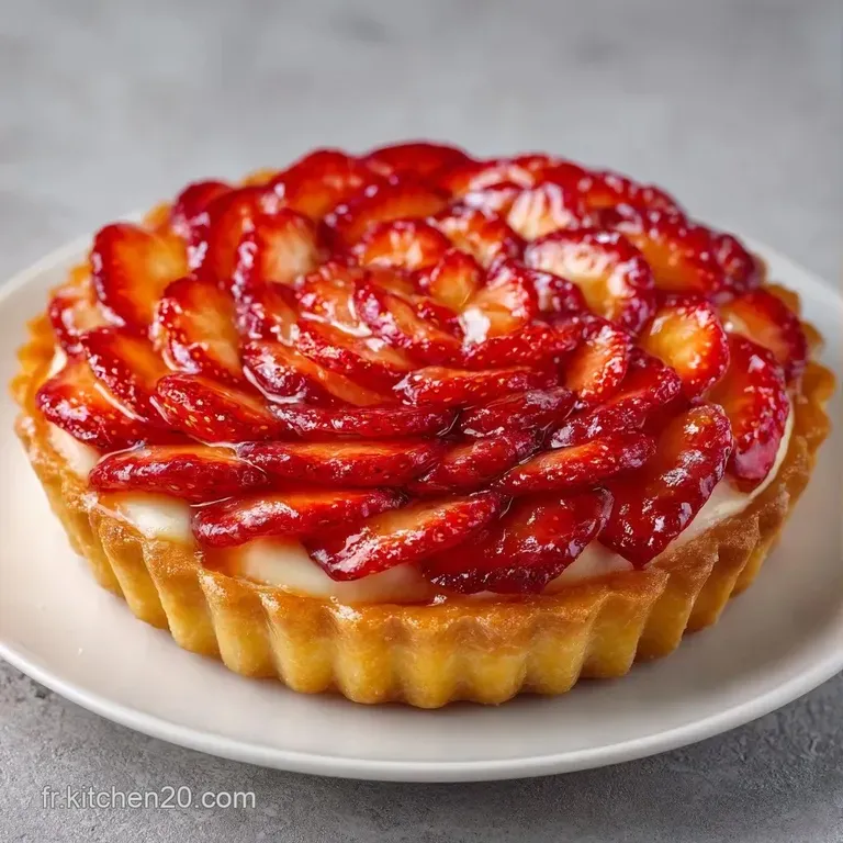 Part de tarte color&eacute;e sur une assiette blanche, r&eacute;v&eacute;lant des couches de p&acirc;te croquante et de fruits frais et juteux.