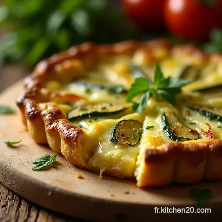 Tarte Soleil Aux Courgettes Ricotta Et Menthe Fra&icirc;che presentation