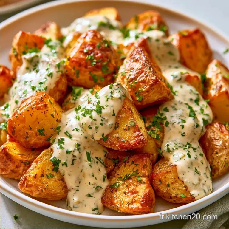 Pommes de Terre au Four et Cr&egrave;me aux Herbes