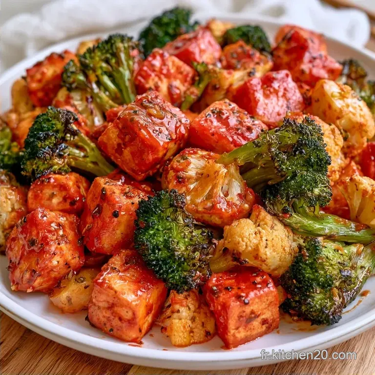 Tofu Au Piment Doux Chou-Fleur et Brocoli R&ocirc;tis