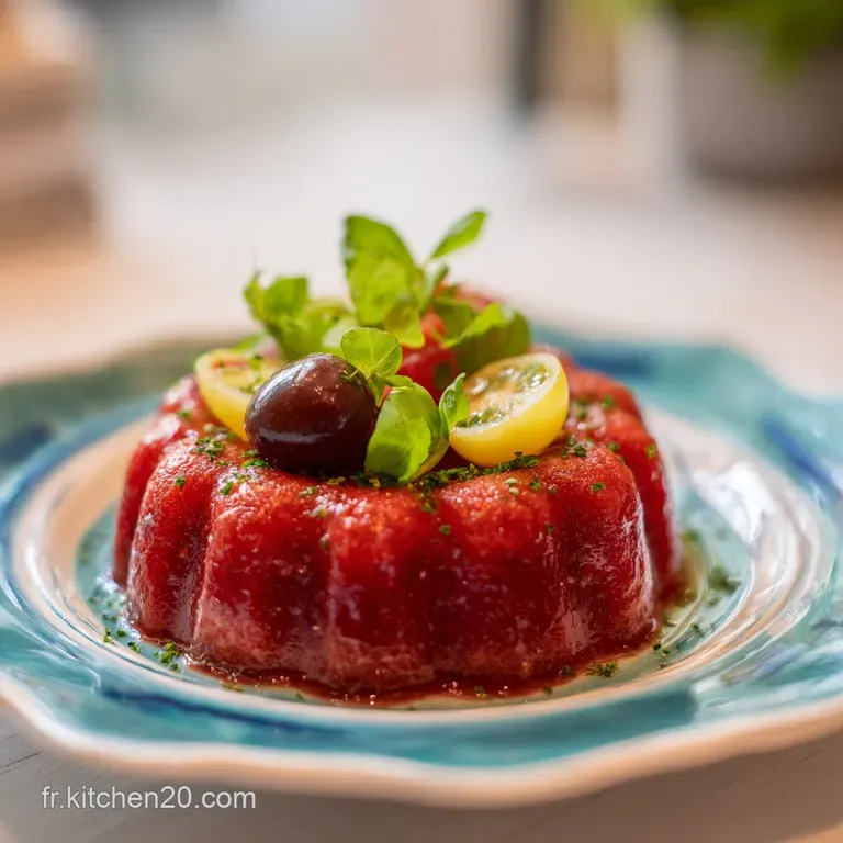 Chilled glass filled with creamy white sorbet, gracefully drizzled with deep red liquid. A tempting layered dessert presen...