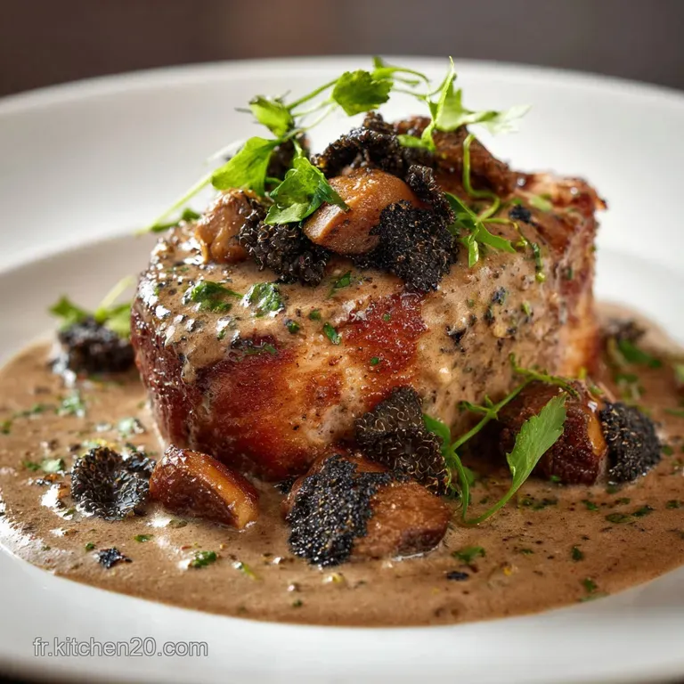 M&eacute;daillon De Veau Sauce Morilles Et &Eacute;cras&eacute; De Truf Le Plat De F&ecirc;te Ultime presentation