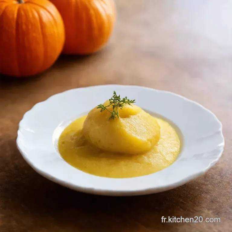 Velout&eacute; Automnal Pur&eacute;e De Patate Douce Ch&acirc;taignes Et Noisettes presentation