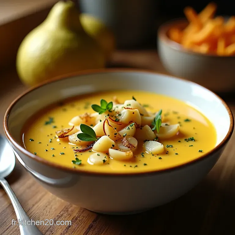 Velout&eacute; Dautomne Potage Poirespoireaux Touche De Noix presentation