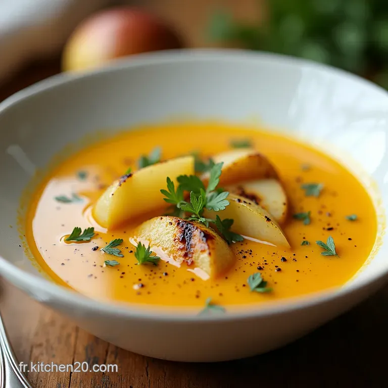 Velout&eacute; dAutomne Potage PoiresPoireaux Touche de Noix
