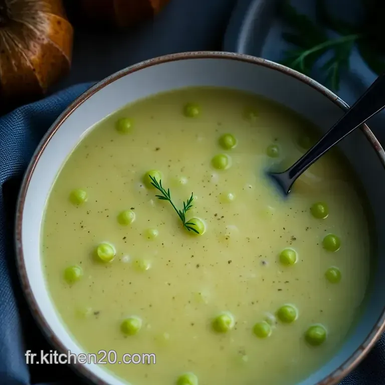 Velout&eacute; De Petits Pois &Eacute;pic&eacute; Avec Cr&egrave;me Fra&icirc;che presentation