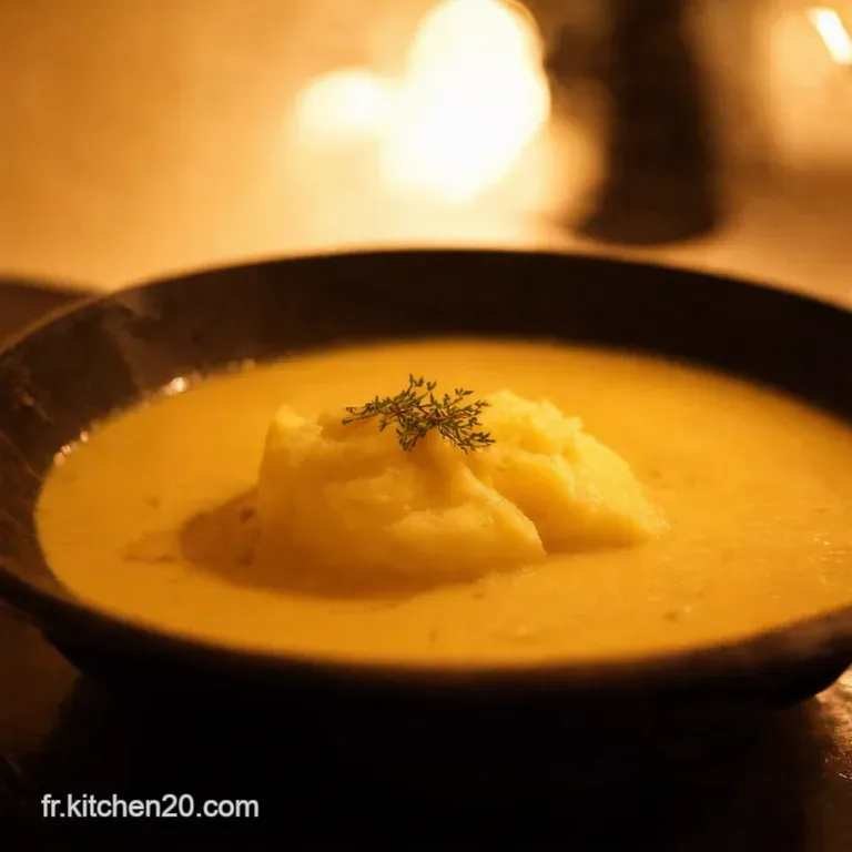 Velout&eacute; Doux Dhiver Pur&eacute;e De Patate Douce Et Ch&acirc;taignes &Agrave; La Cr&egrave;me De Noisettes presentation