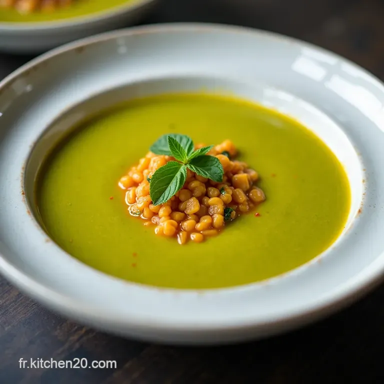 Velout&eacute; Vert D&eacute;tox au Lentilles Corail et Curcuma Le Secret Minceur du March&eacute;