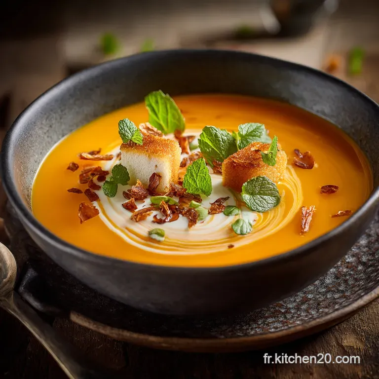 Velout&eacute; De Potimarron Patate Douce Et Carotte La Recette Facile Et Gourmande presentation